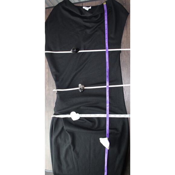 Helmut Lang Sonar Dress 100% Wool Asymmetrical Gathered Dress Artsy Lagenlook L - Picture 6 of 12